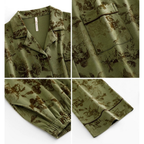 Pijama de algodón verde con diseño vintage