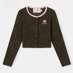 Hello Kitty Leopar Desenli Pamuklu Örme Hırka