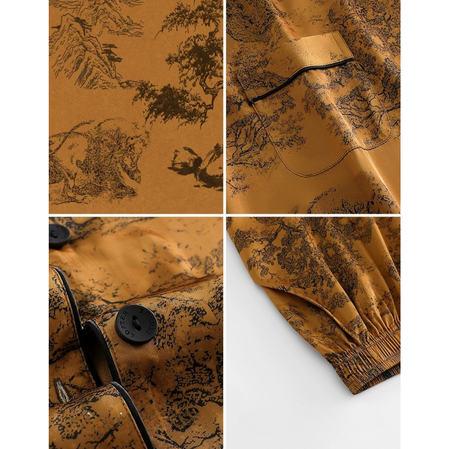 Hardal Antik Desenli Pijama Takımı