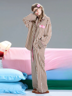 Pijama de rayas marrones Cool Cat