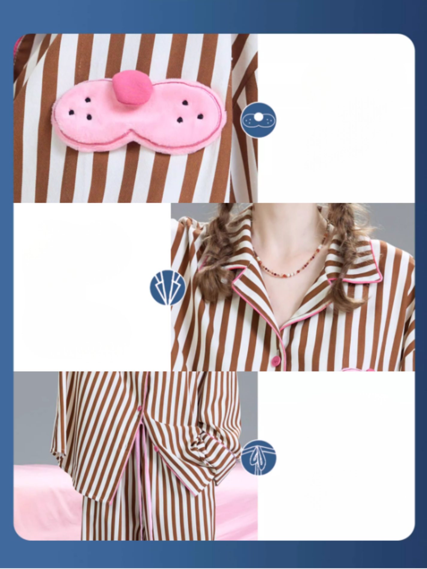 Pijama de rayas marrones Cool Cat