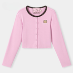 Hello Kitty Leopar Desenli Pamuklu Örme Hırka