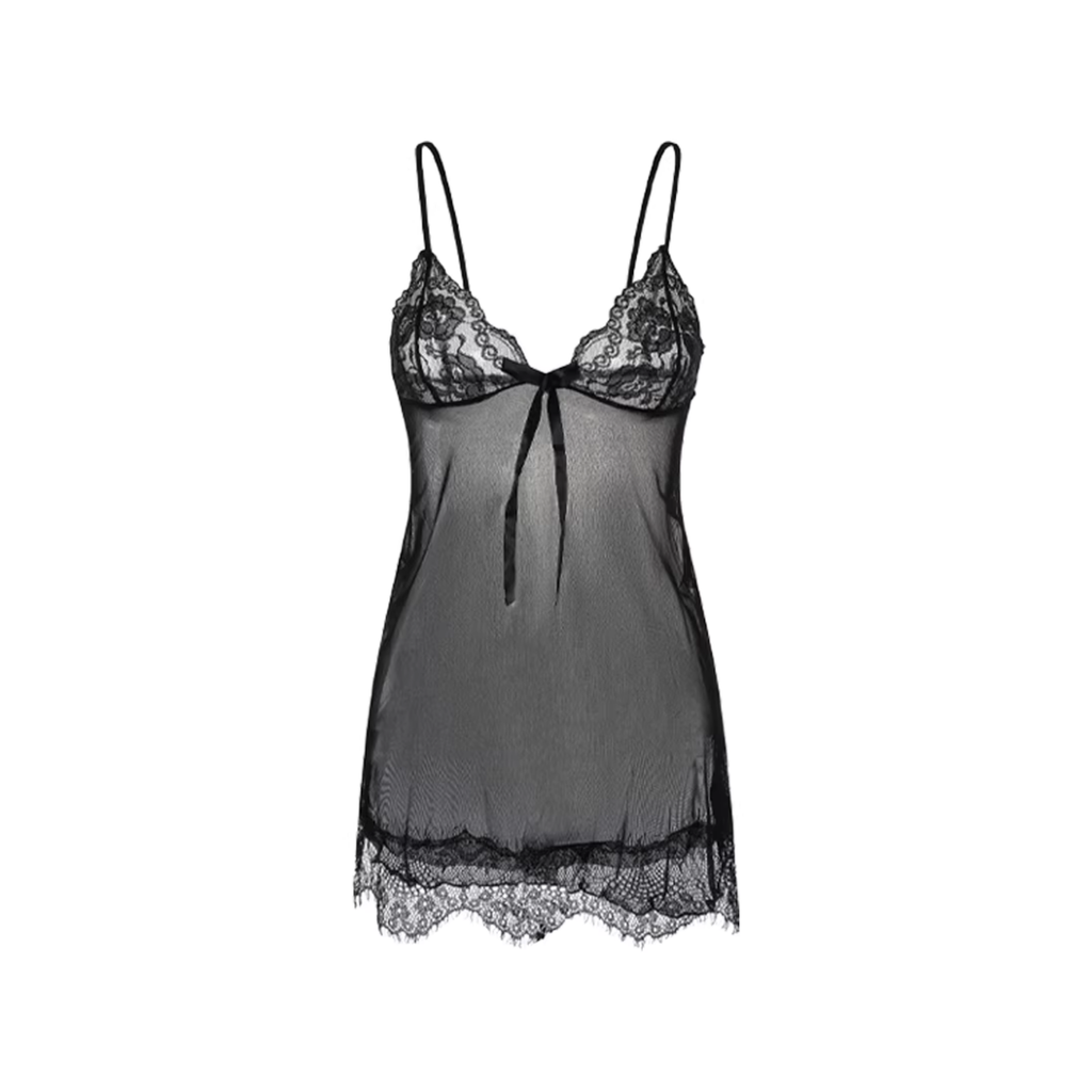 French Style Elegant Lace Detail Nightgown/Robe Set