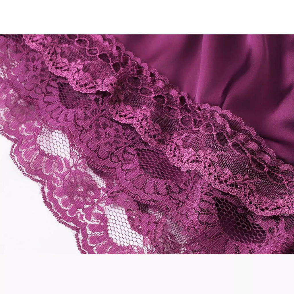 Fransız Stil Dantel Detaylı İpli Tasarım Gecelik/Sabahlık Set