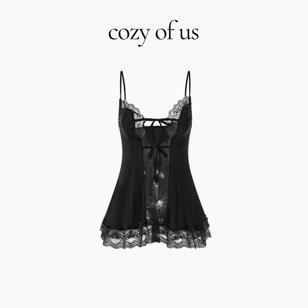 Fransız Stil Dantel Detaylı İpli Tasarım Gecelik/Sabahlık Set