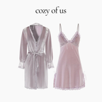 French New Style Velvet Nightgown/Morning Gown Set