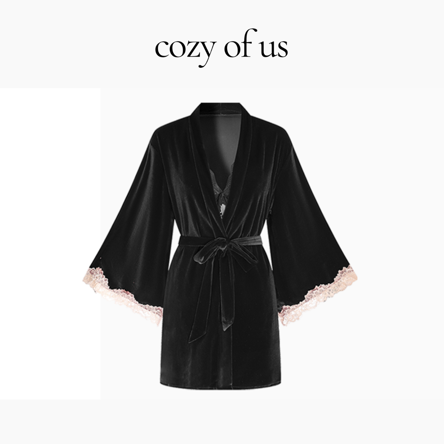 Fransız Yeni Stil Özel Kadife Dantel Gecelik/Sabahlık Set