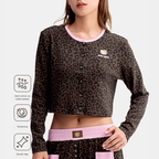 Hello Kitty Leopar Desenli Pamuklu Örme Hırka