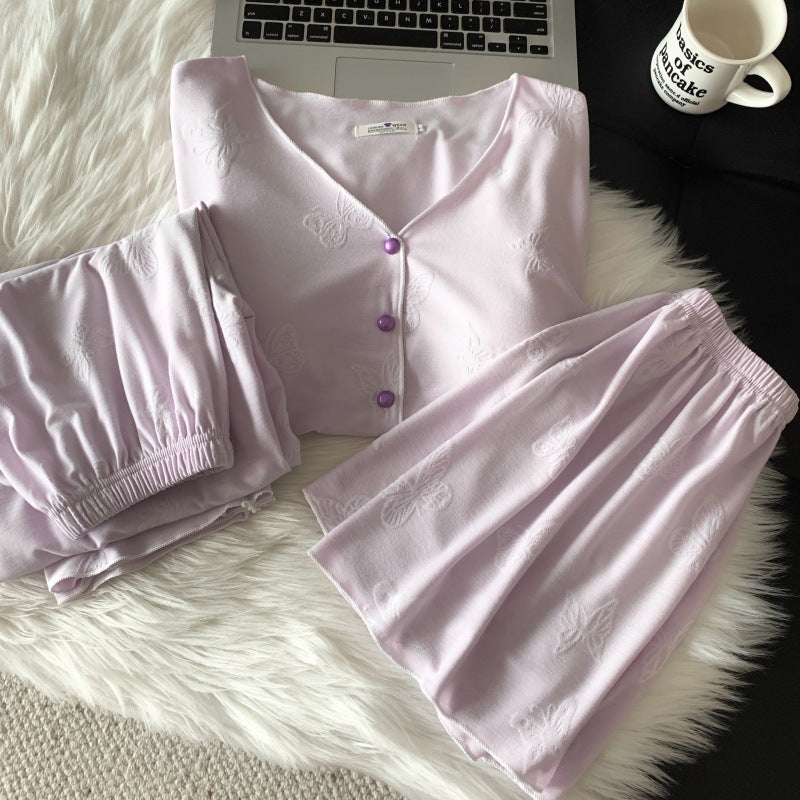 Butterfly Dream – Modal Kadın Pijama Takımı (3 Parça+Göğüs Pedli)