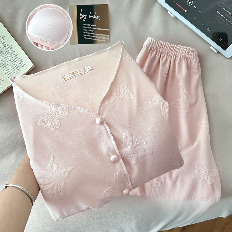 Butterfly Dream – Modal Kadın Pijama Takımı (3 Parça+Göğüs Pedli)