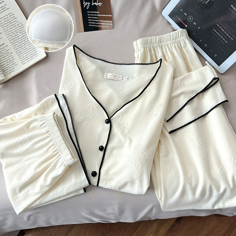 Butterfly Dream – Modal Kadın Pijama Takımı (3 Parça+Göğüs Pedli)