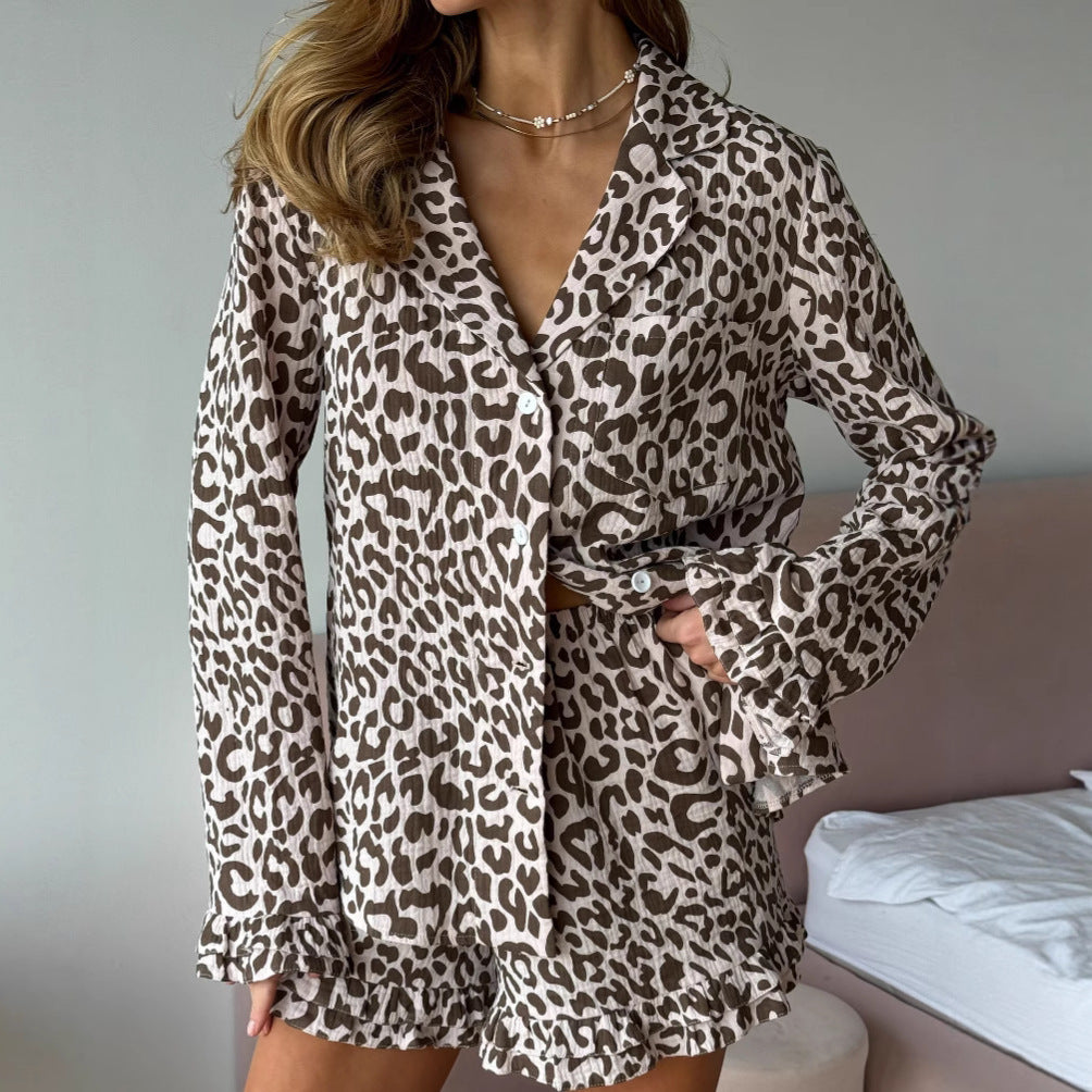 Leopard Luxe Set – Pamuklu Şortlu Pijama Takımı