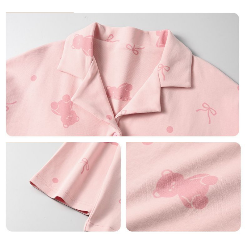 PureEase – Göğüs Pedli Pamuklu Pijama Takımı