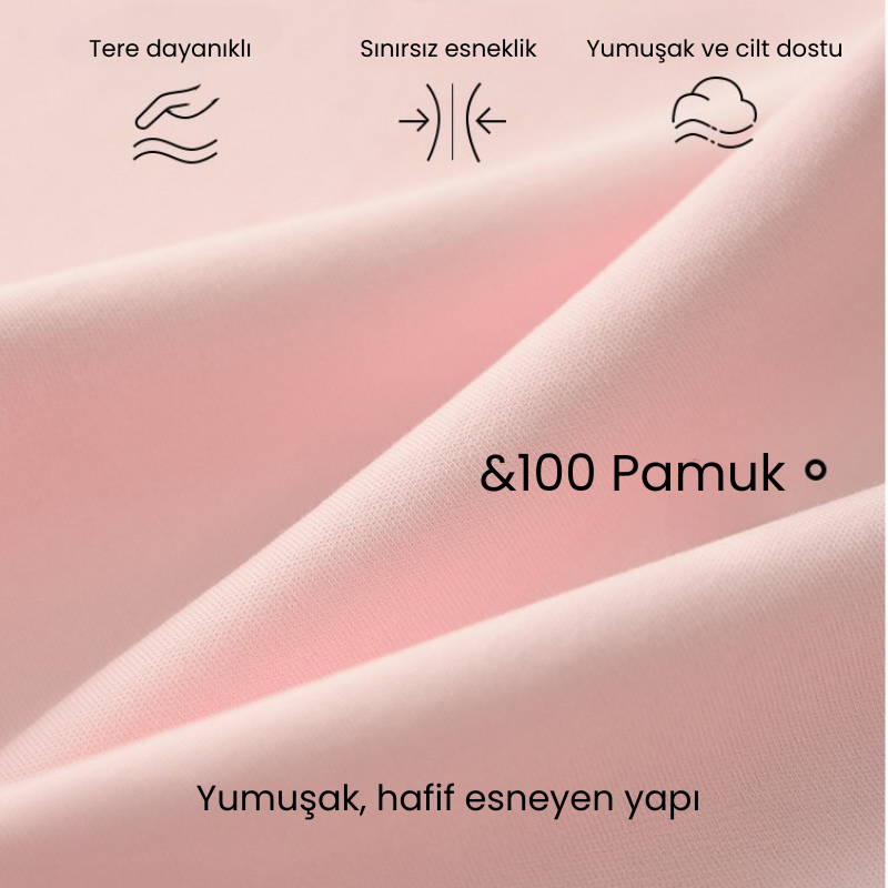 PureEase – Göğüs Pedli Pamuklu Pijama Takımı