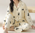 PureEase – Göğüs Pedli Pamuklu Pijama Takımı