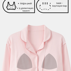 PureEase – Göğüs Pedli Pamuklu Pijama Takımı