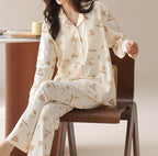 PureEase – Göğüs Pedli Pamuklu Pijama Takımı