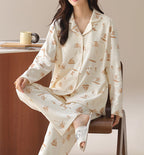 PureEase – Göğüs Pedli Pamuklu Pijama Takımı