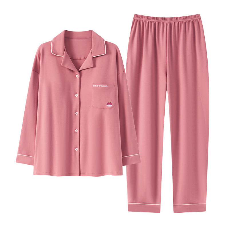 PureEase – Göğüs Pedli Pamuklu Pijama Takımı