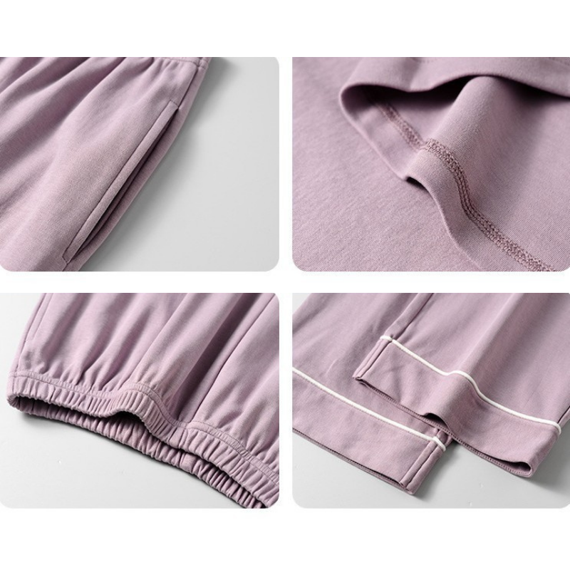 PureEase – Göğüs Pedli Pamuklu Pijama Takımı