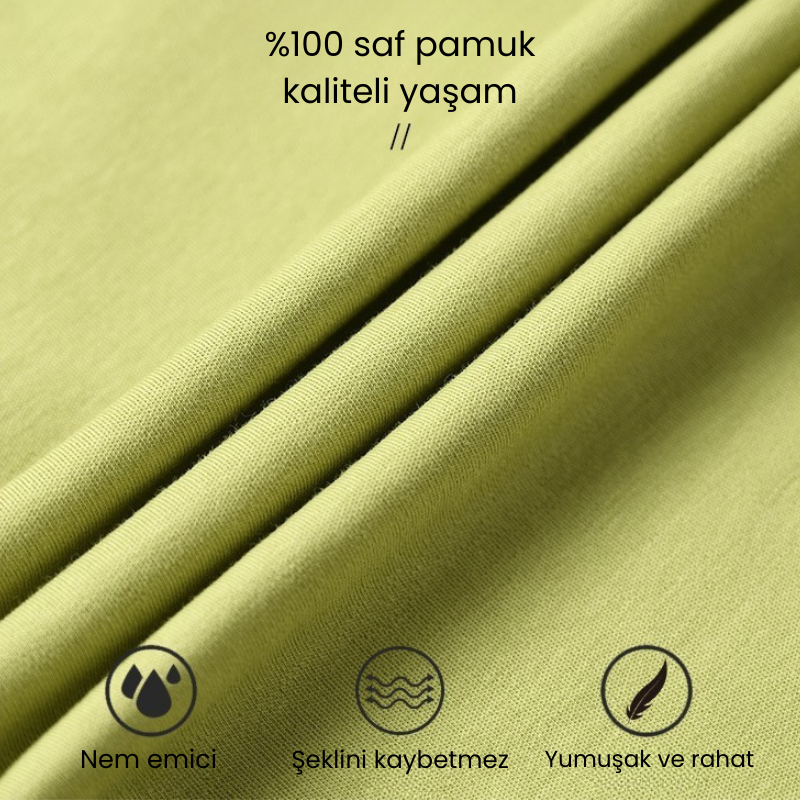 PureEase – Göğüs Pedli Pamuklu Pijama Takımı