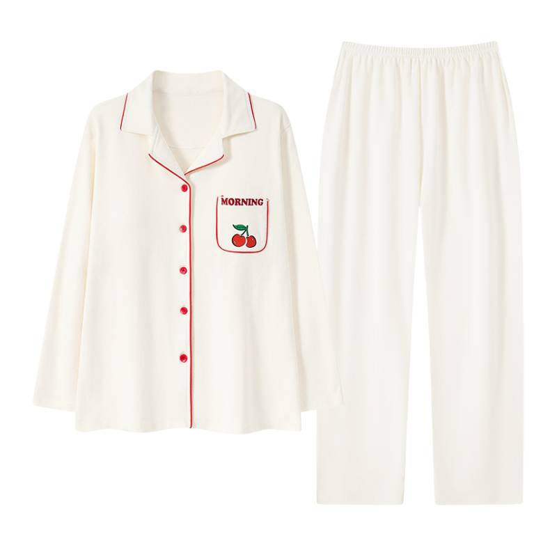 PureEase – Göğüs Pedli Pamuklu Pijama Takımı