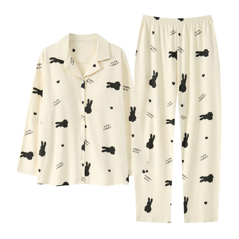 PureEase – Göğüs Pedli Pamuklu Pijama Takımı