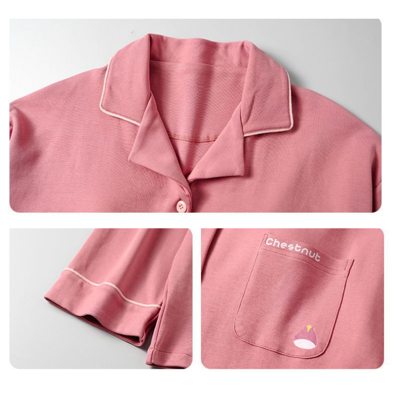 PureEase – Göğüs Pedli Pamuklu Pijama Takımı