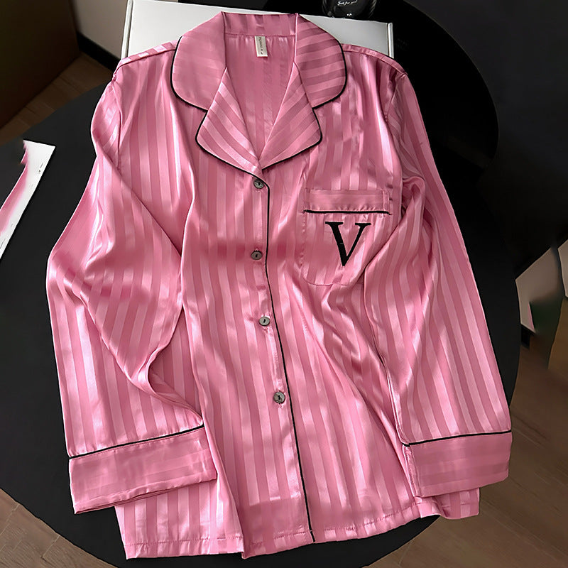 Satin Stripe – Saten Çizgili Kadın Pijama Takımı