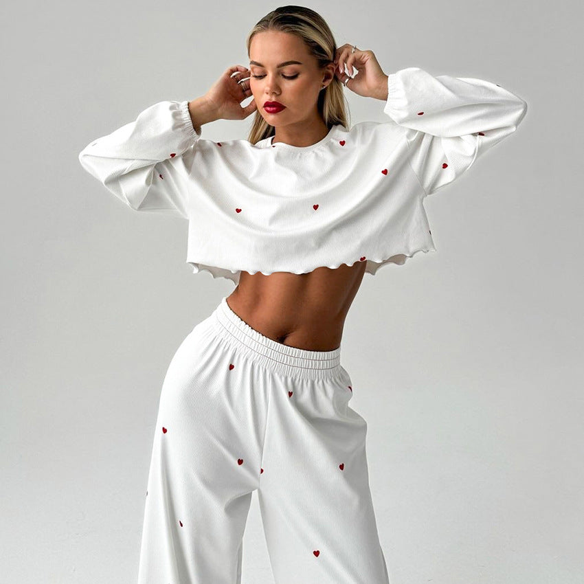 Amour Set – Kalp Desenli Kadın Pijama Takımı