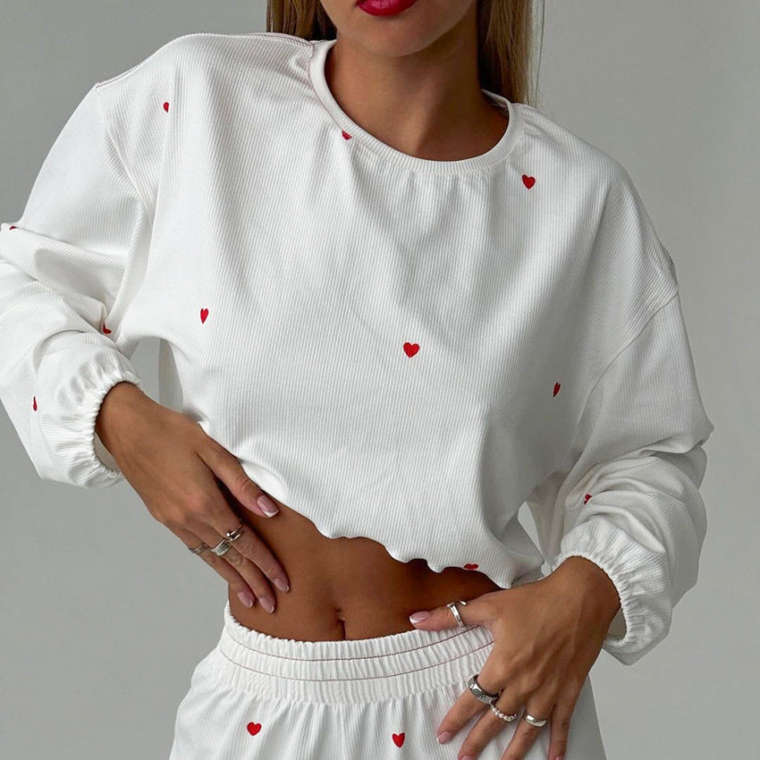 Amour Set – Kalp Desenli Kadın Pijama Takımı