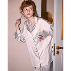 Bonjour Kitty – Uzun Kollu Saten Kadın Pijama Takımı