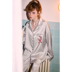 Bonjour Kitty – Uzun Kollu Saten Kadın Pijama Takımı