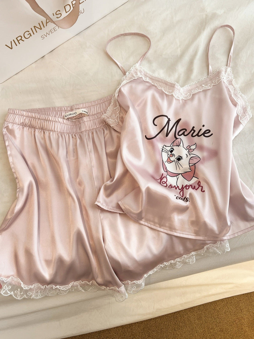 Bonjour Marie – Saten Dantelli Kadın Şortlu Pijama Takımı