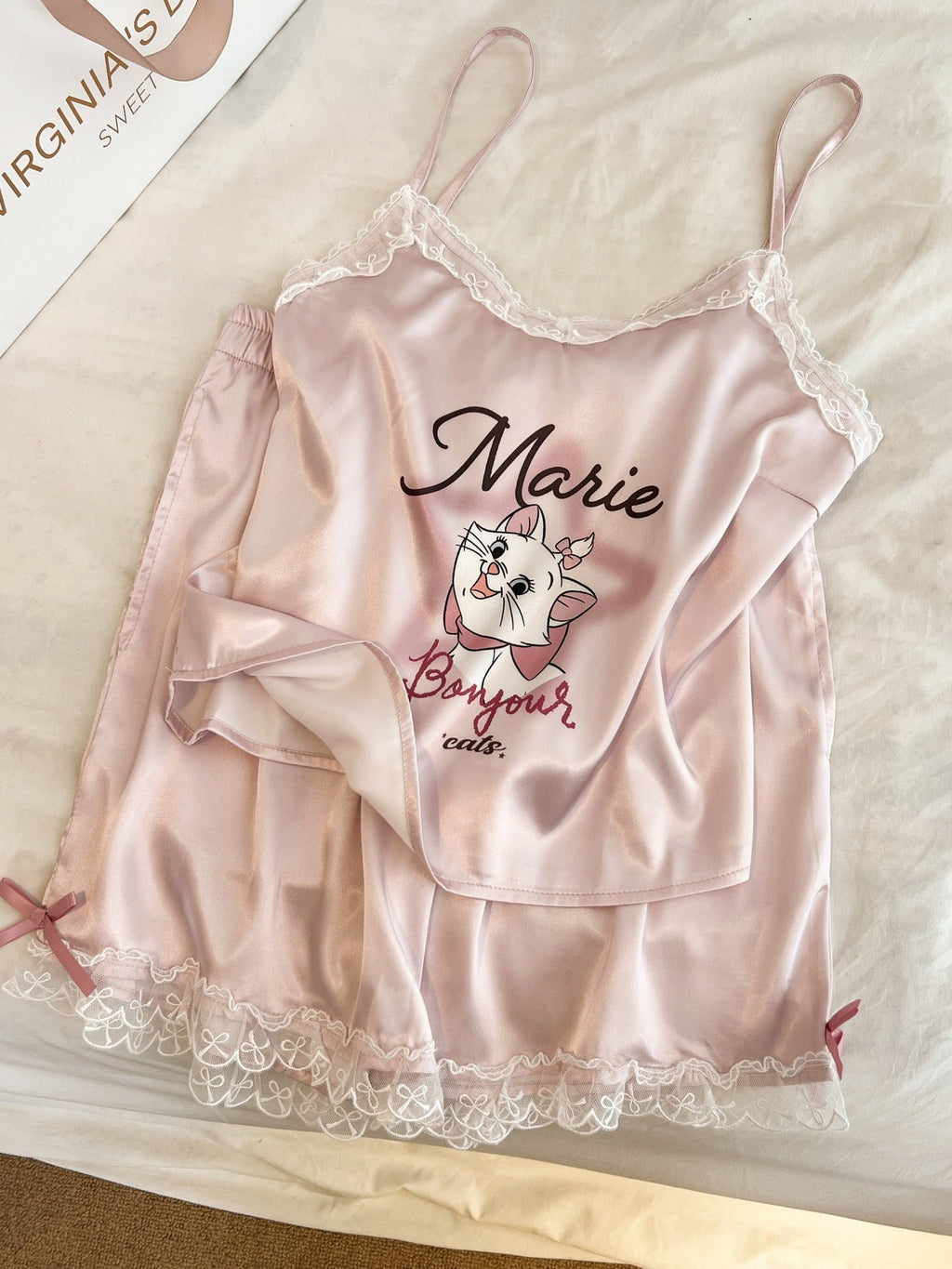 Bonjour Marie – Saten Dantelli Kadın Şortlu Pijama Takımı