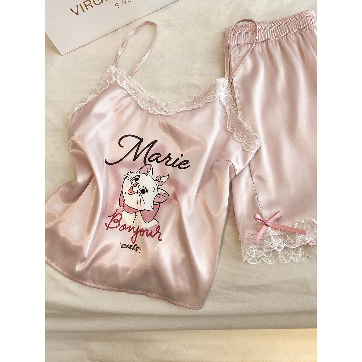 Bonjour Marie – Saten Dantelli Kadın Şortlu Pijama Takımı