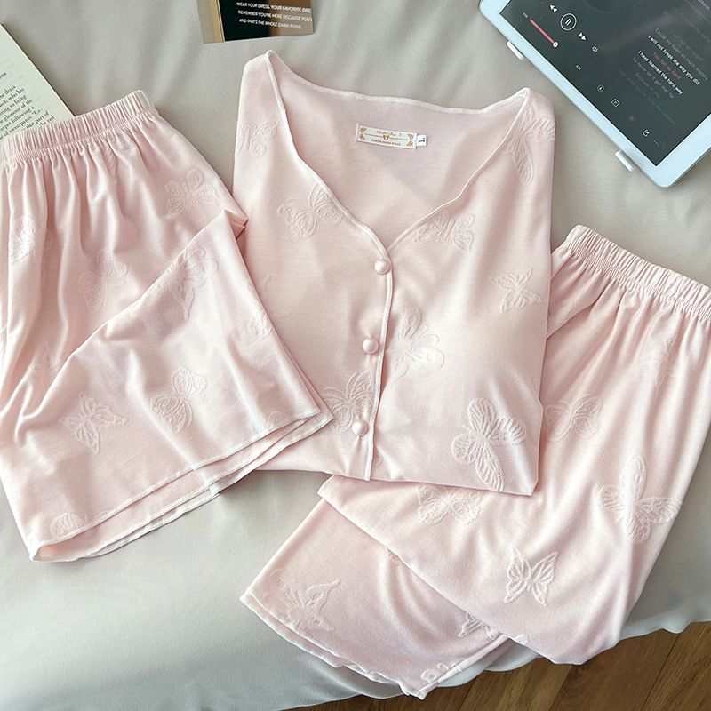 Butterfly Dream – Modal Kadın Pijama Takımı (3 Parça+Göğüs Pedli)