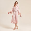 Feather Grace Pink Feathered Satin Robe