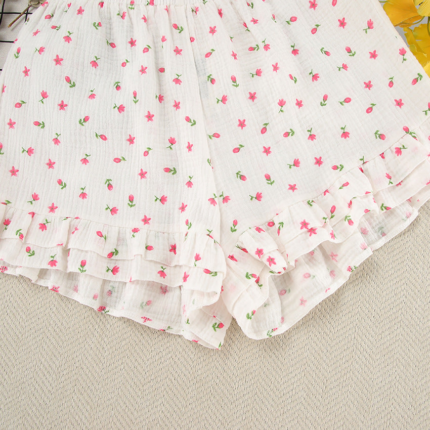 Floral Breeze – Pamuklu Şortlu Kadın Pijama Takımı