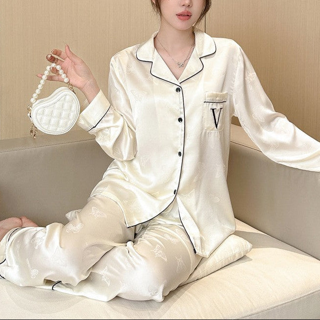 Ice Silk Elegance – Buz İpeği Saten Pijama Takımı
