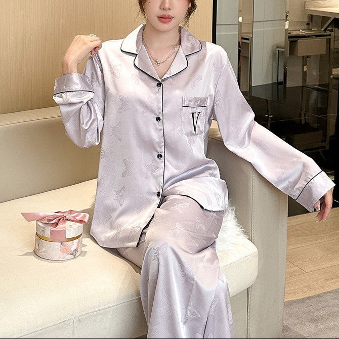 Ice Silk Elegance – Buz İpeği Saten Pijama Takımı
