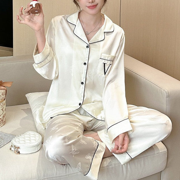 Ice Silk Elegance – Buz İpeği Saten Pijama Takımı