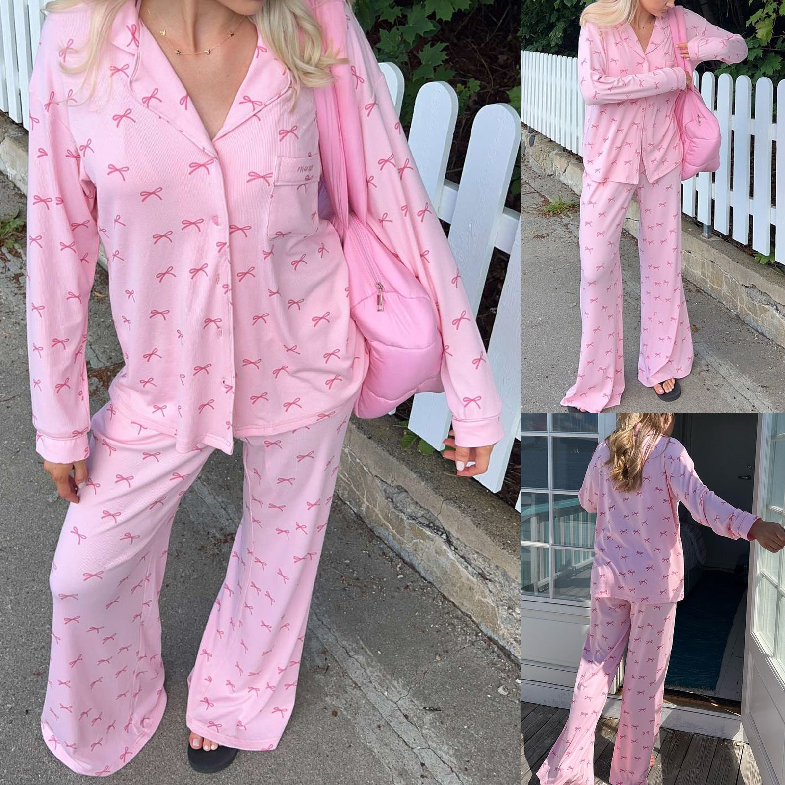 Pink Bow Set – Fiyonklu Kadın Pijama Takımı