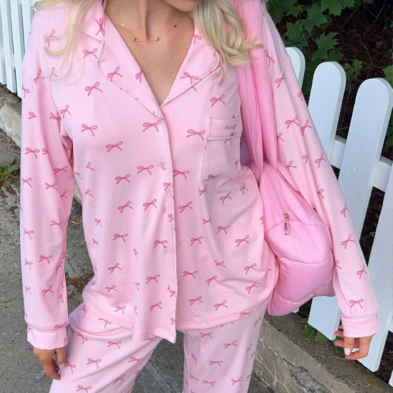 Pink Bow Set – Fiyonklu Kadın Pijama Takımı