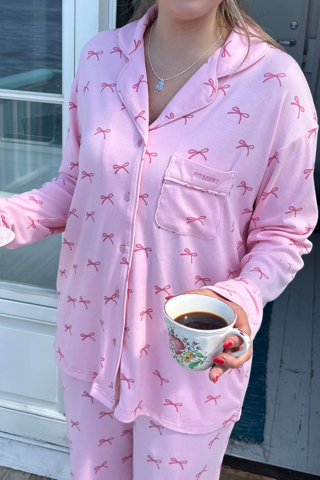 Pink Bow Set – Fiyonklu Kadın Pijama Takımı