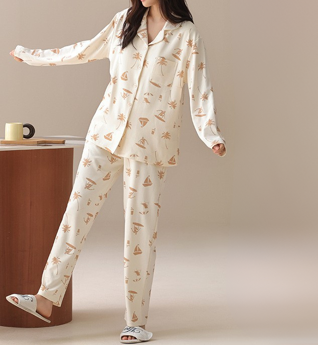 PureEase – Göğüs Pedli Pamuklu Pijama Takımı