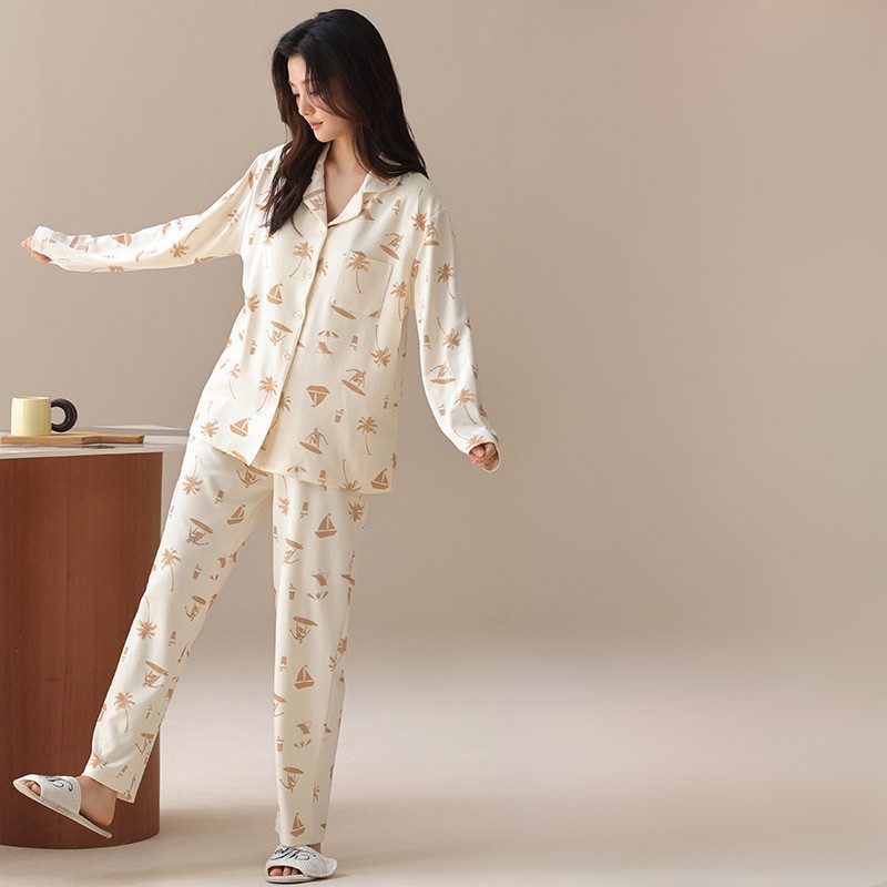 PureEase – Göğüs Pedli Pamuklu Pijama Takımı