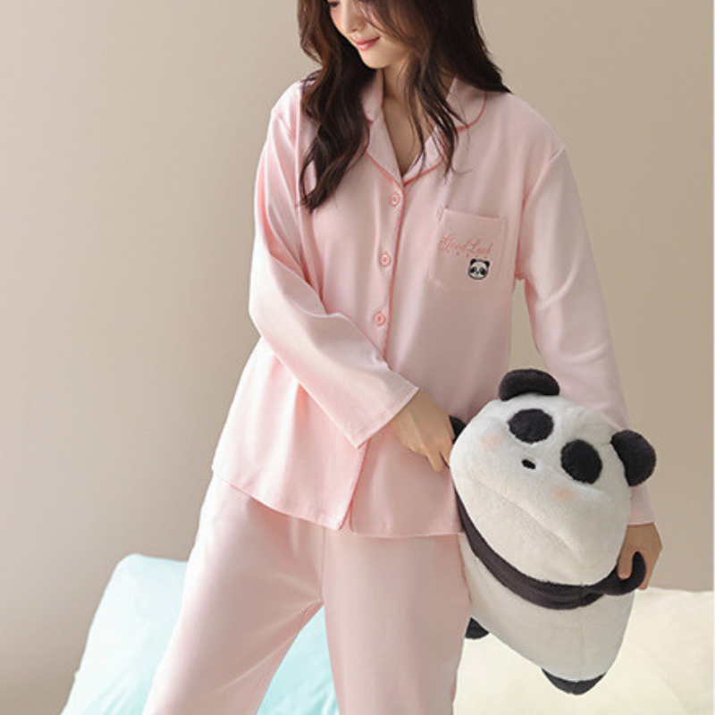 PureEase – Göğüs Pedli Pamuklu Pijama Takımı