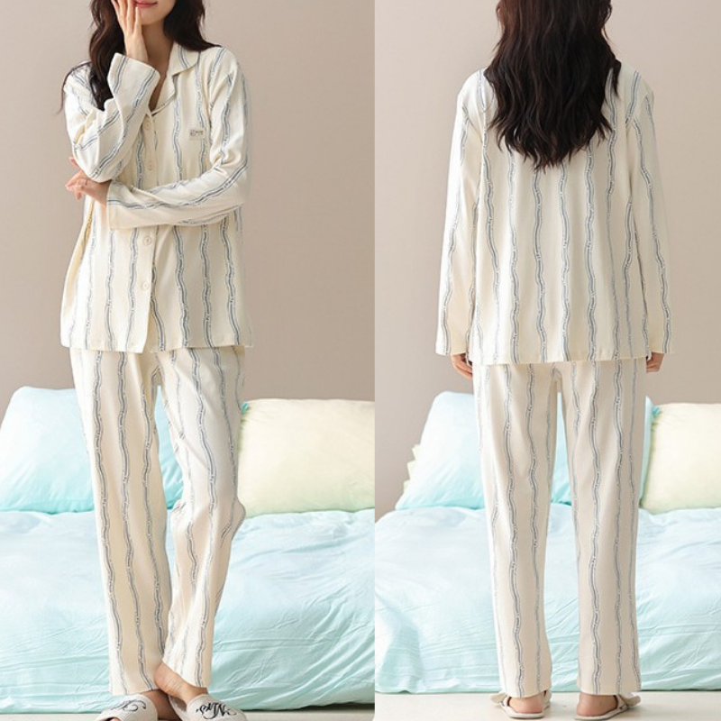 PureEase – Göğüs Pedli Pamuklu Pijama Takımı