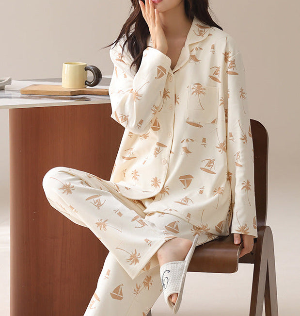 PureEase – Göğüs Pedli Pamuklu Pijama Takımı